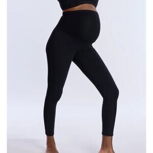 Motherhood Maternity Large Black Secret Fit Belly Full Length Leggings NEW